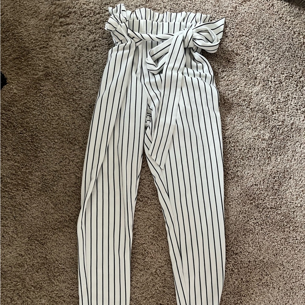 SHEIN Monochrome Striped Jumpsuit
